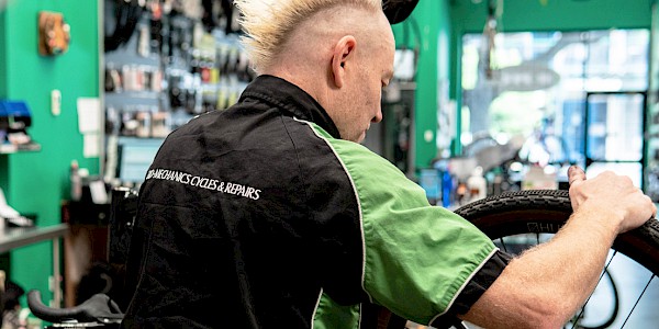 Professional bike mechanic at BMCR, Adelaide