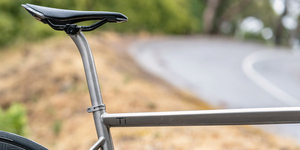 Bossi Strada titanium road bike, seat post and frame detail