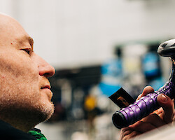 A bicycle mechanic building a wheel at Bio-Mechanics Cycles & Repairs