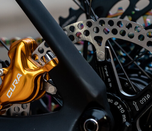 Ibis DV9 with gold Formula Cura brake detail
