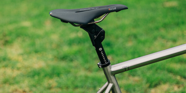 Redshift Shockstop suspension seat post on a Bossi Grit SX titanium gravel bicycle