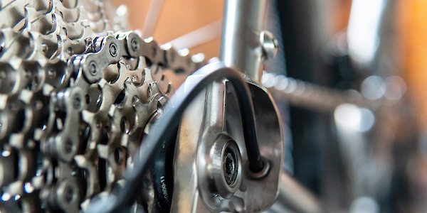 Bossi Summit titanium bicycle, rear dropout detail