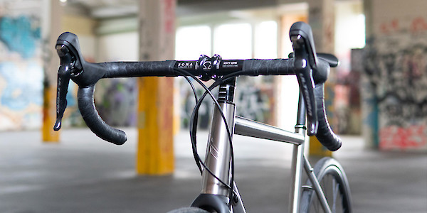 Bossi Summit titanium bicycle, head tube detail