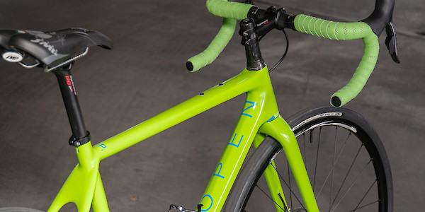 Open Cycles UP custom build in lime green, top view