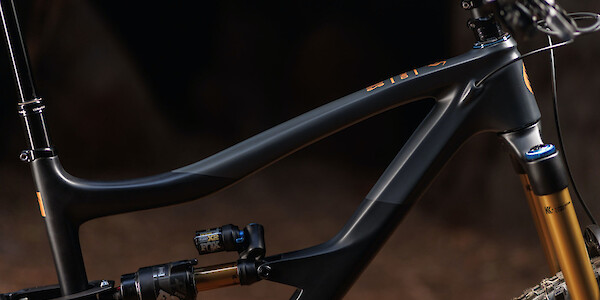 Frame detail on an Ibis Ripmo V2S mountain bike in EnduroCell Black