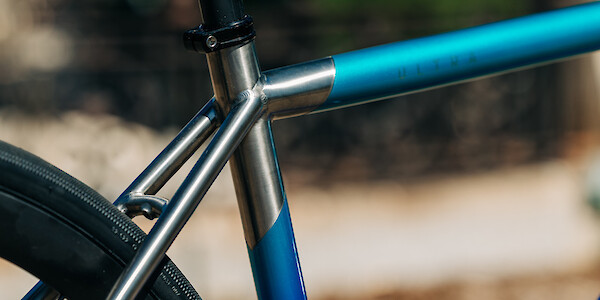 Frame detail on a custom-painted Curve Belgie Ultra gravel bike