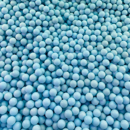 Close-up of a mass of pale blue ball bearings