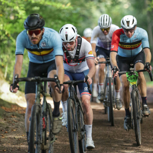 Gravel riders during a race