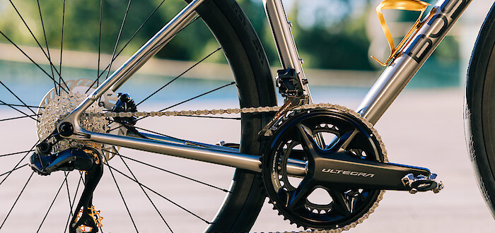 Shimano Ultegra Di2 components fitted to a Bossi Summit titanium endurance bike