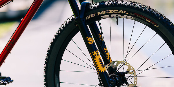 Ohlins forks fitted to a custom-built Esker Japhy bicycle
