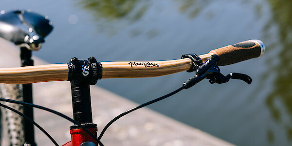 Passchier bamboo handlebars fitted to an Esker Japhy bikepacking bike, custom-built by Bio-Mechanics Cycles & Repairs