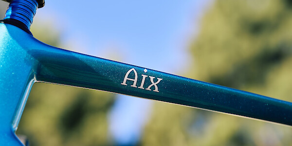 Frame detail on a carbon Gothic Cycles gravel bike.